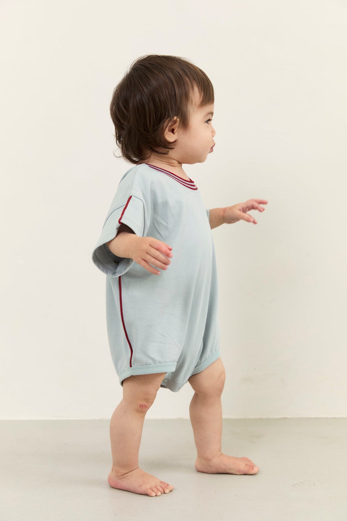 Riley T-Shirt Romper | Stone Blue