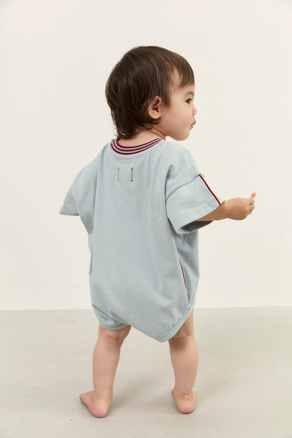 Riley T-Shirt Romper | Stone Blue
