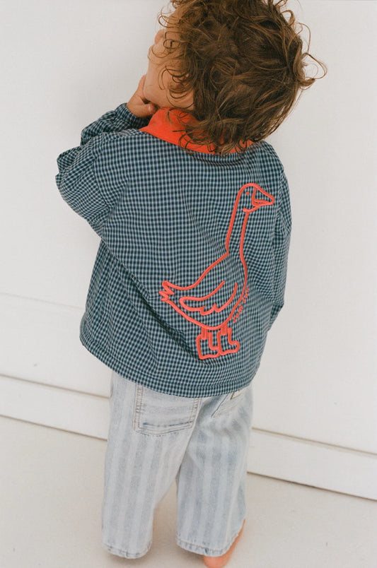 Sammy padded bomber blue check