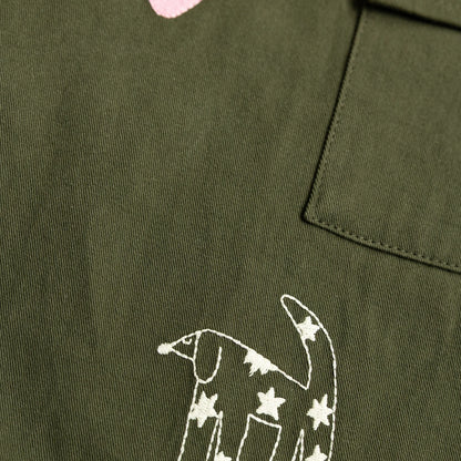 Cropped Wide Leg Cargo Pant | Khaki