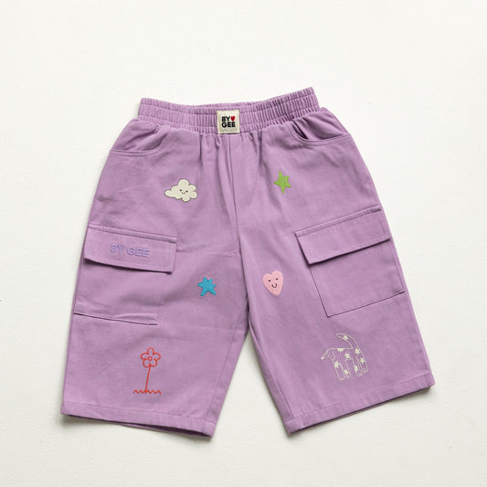 Cropped Wide Leg Cargo Pant | Lavender