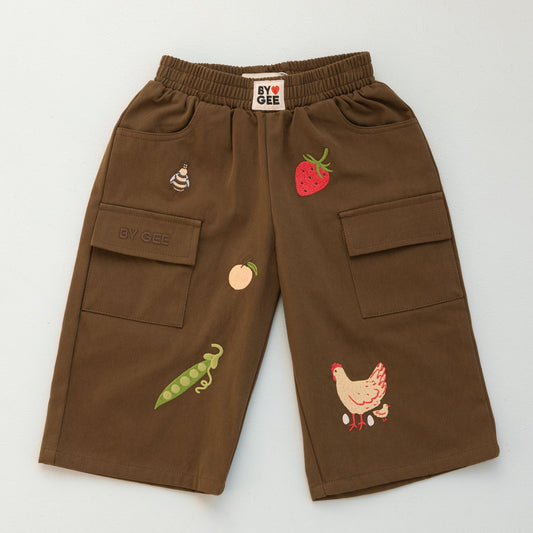Cropped Wide Leg Cargo Pant | Chocolate