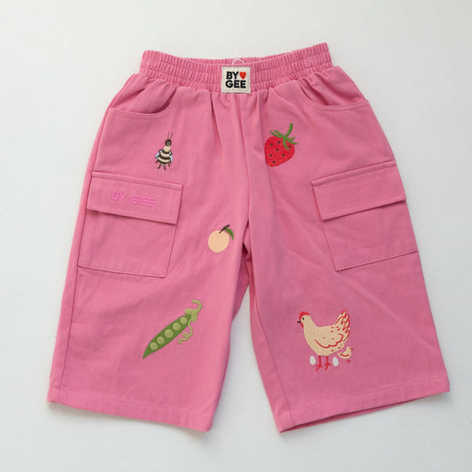 Cropped Wide Leg Cargo Pant | Peony