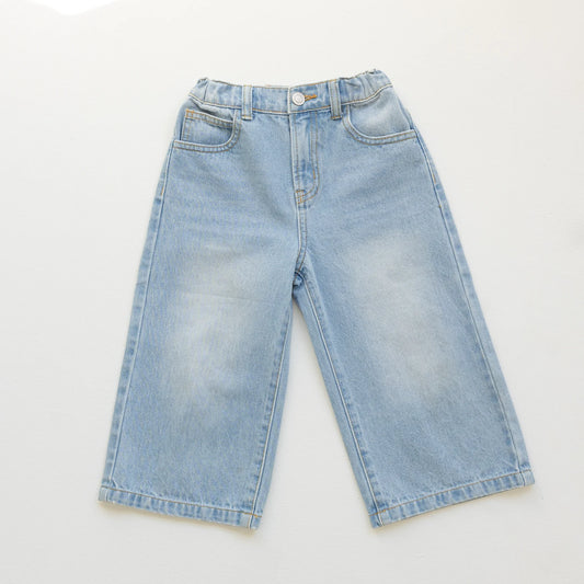 Wide leg denim jeans