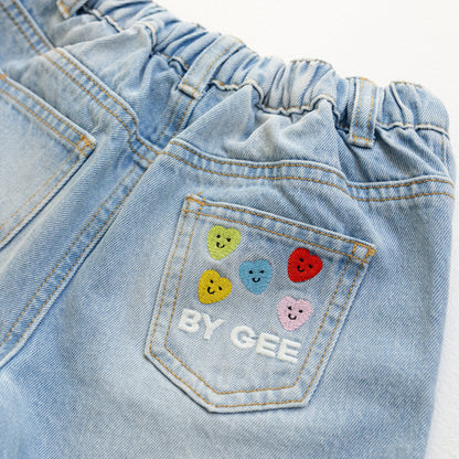Wide leg denim jeans
