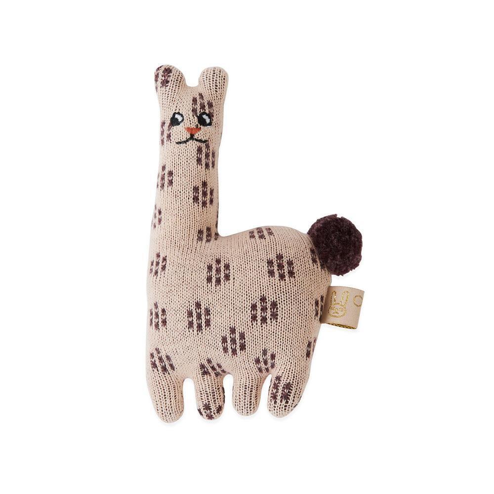 Lama_cotton_baby_rattle_OYOY_Kids_front