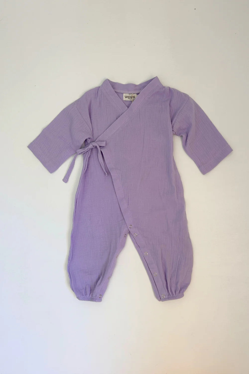 Muslin kimono baby romper | lavender