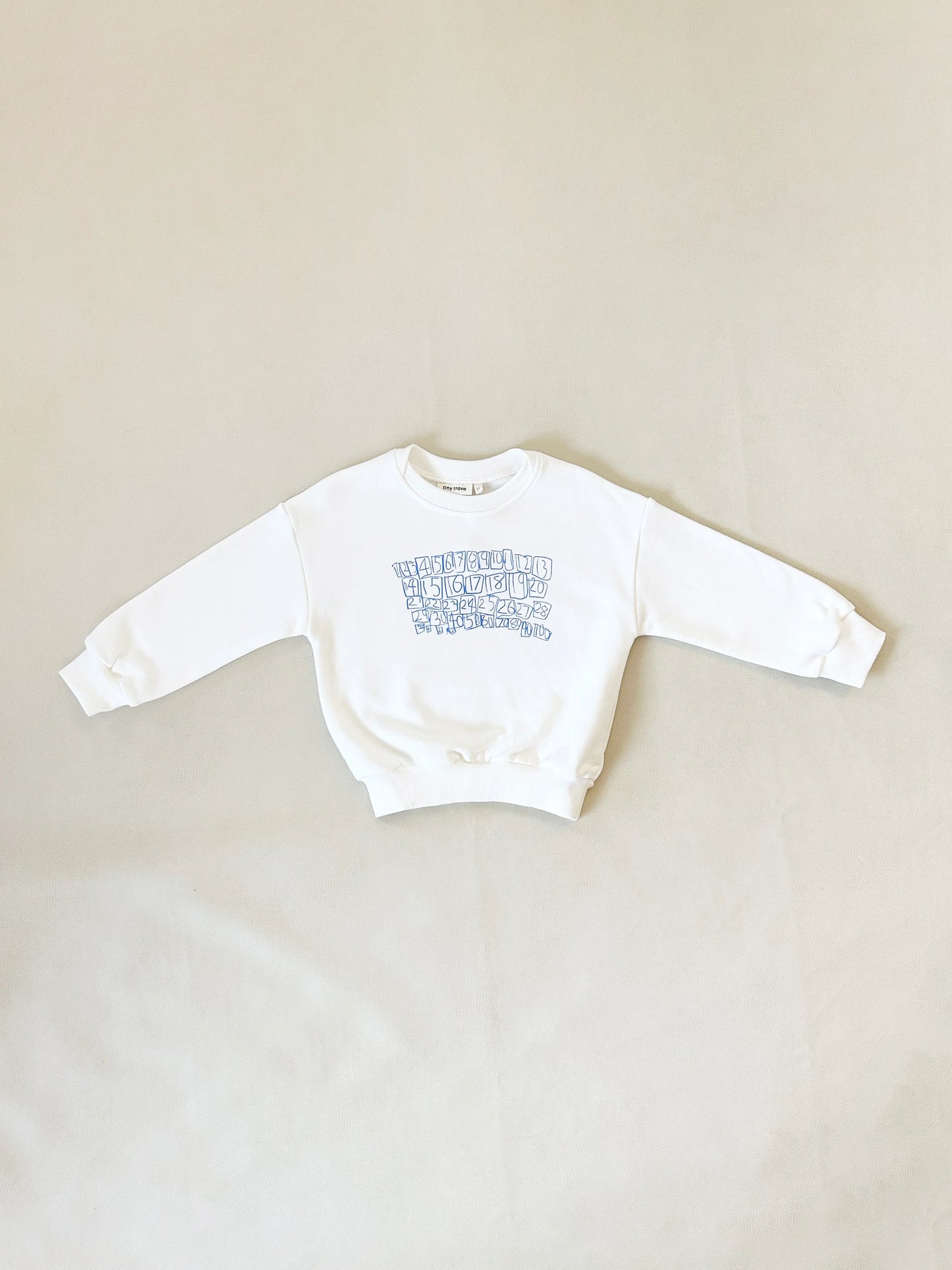 Parker Numbers Relaxed Pullover - White/Blue