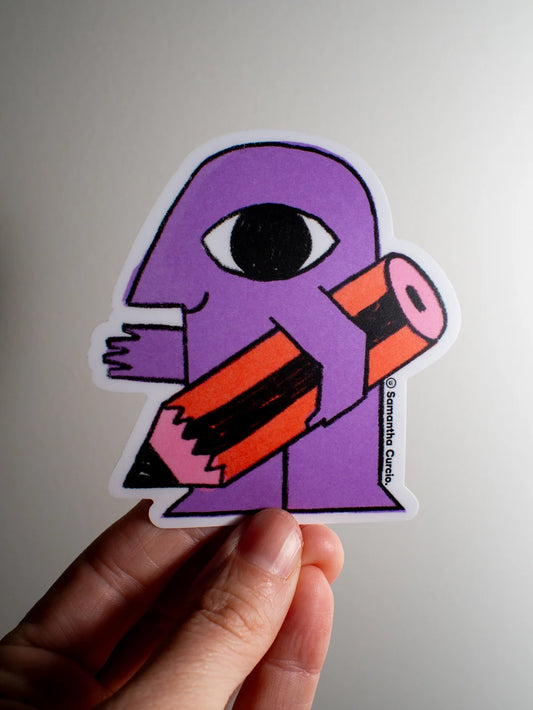 Pencil in hand - vinyl sticker