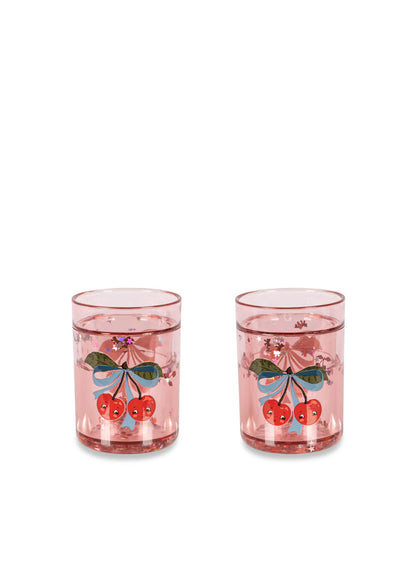 2 pack glitter cups | cherry bow