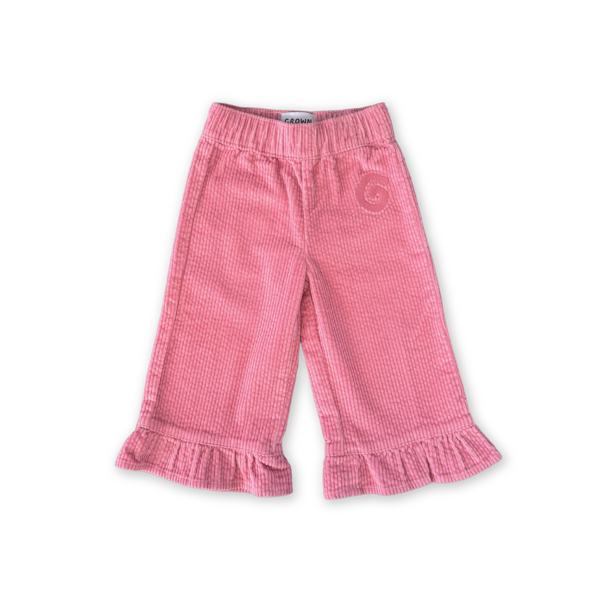 Organic Cord Frill Pant | Sorbet