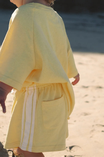 Linen Terry Racer Shorts | Honey