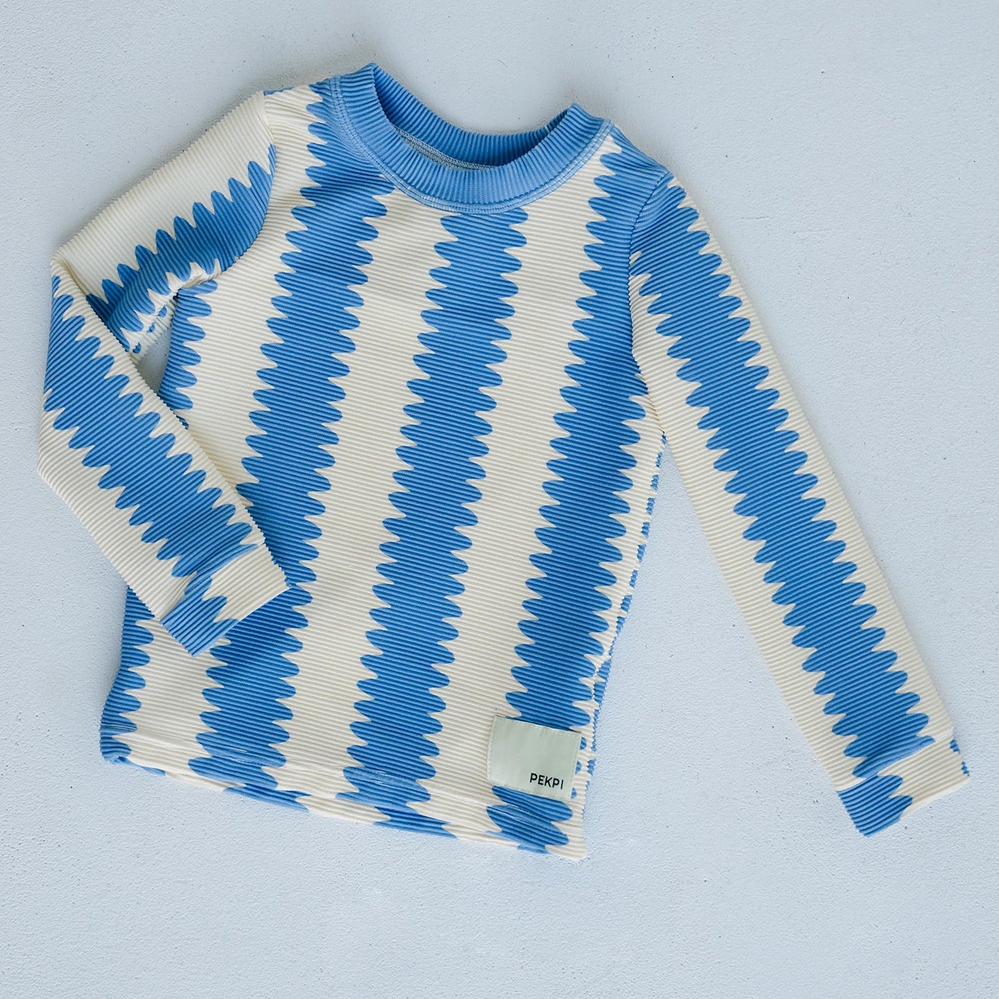 Rashie top in blueberry wobble by Pekpi front