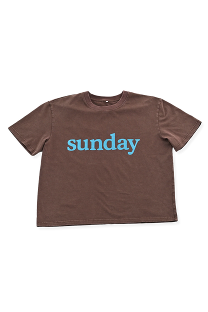 Sunday Tee - Brown + Blue *PRE ORDER*