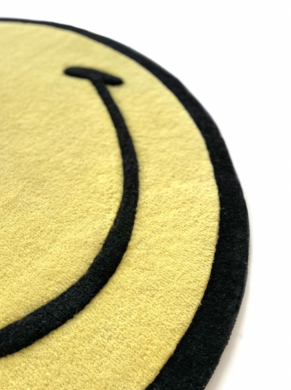 smiley floor rug - yellow