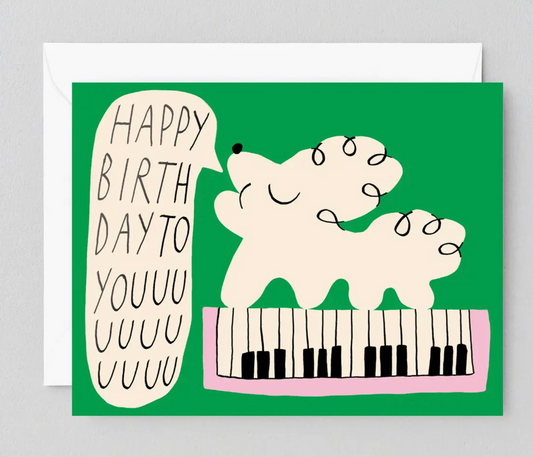 Happy Birthday To You Dog & Keyboard - card