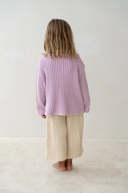 Essential knit jumper | Mauve stripe