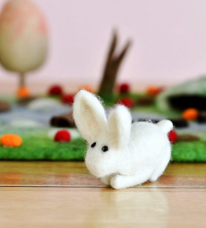 felt rabbit toy | white