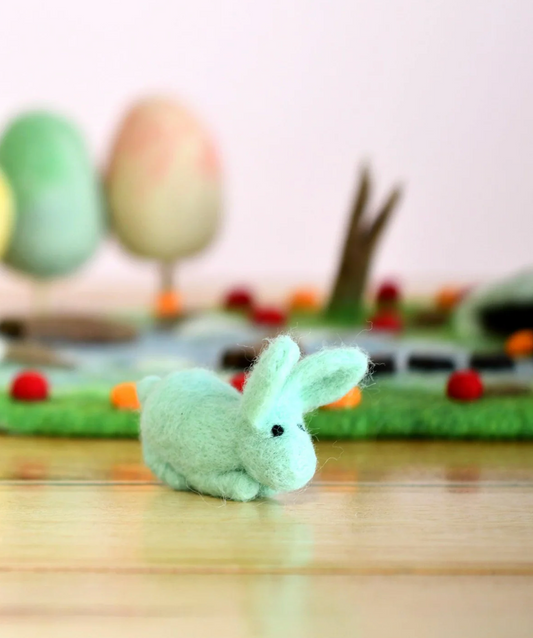 felt rabbit toy | mint green