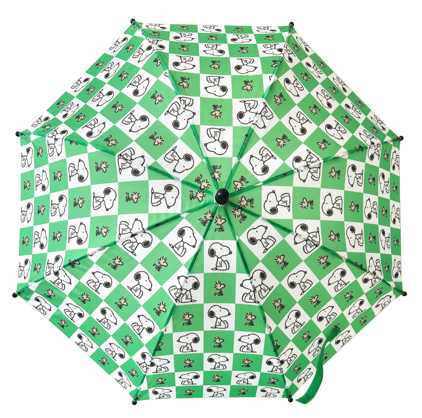 Peanuts umbrella - green checkerboard