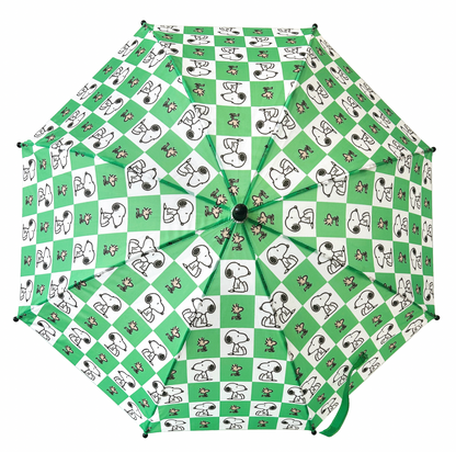 Peanuts umbrella - green checkerboard