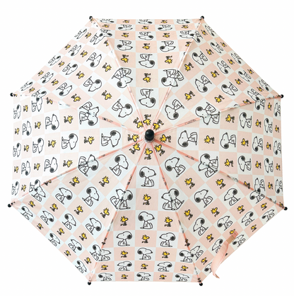 Peanuts umbrella - pink checkerboard