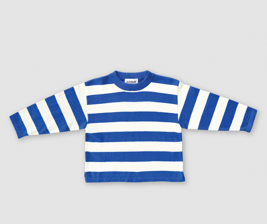 Stripe long sleeve knitted tee