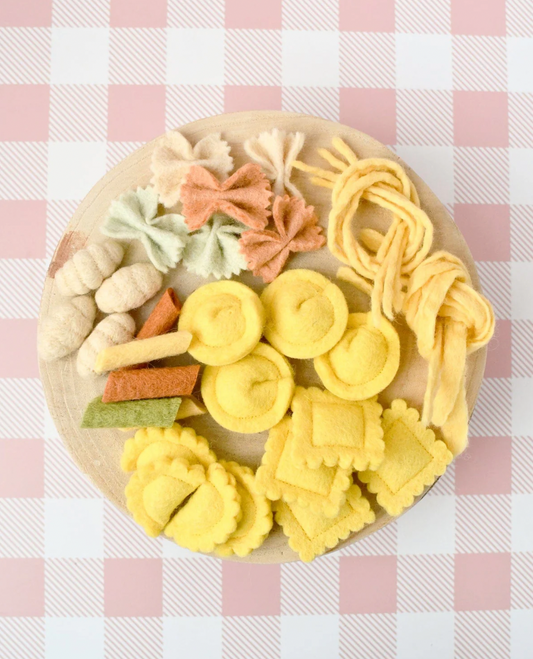 Felt pasta play food set