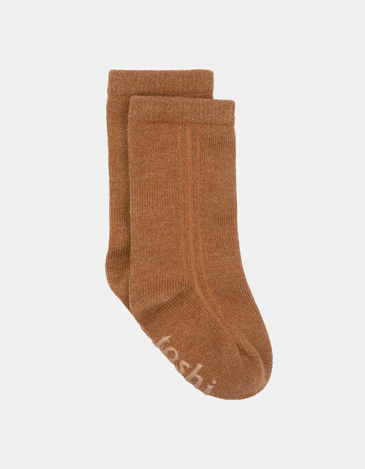 Organic socks knee high | ginger