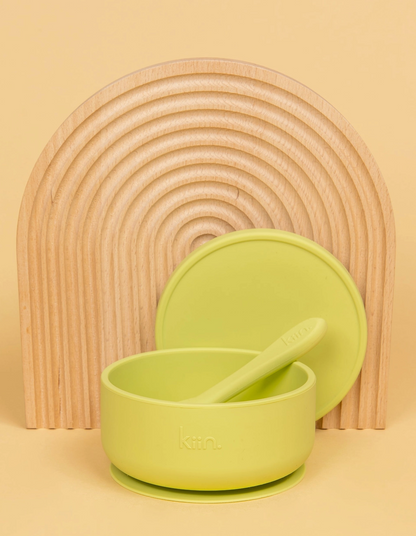 Silicone Suction Bowl with Lid and Spoon Set