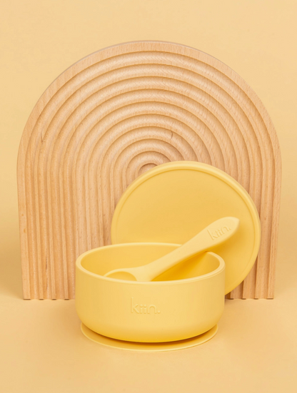 Silicone Suction Bowl with Lid and Spoon Set