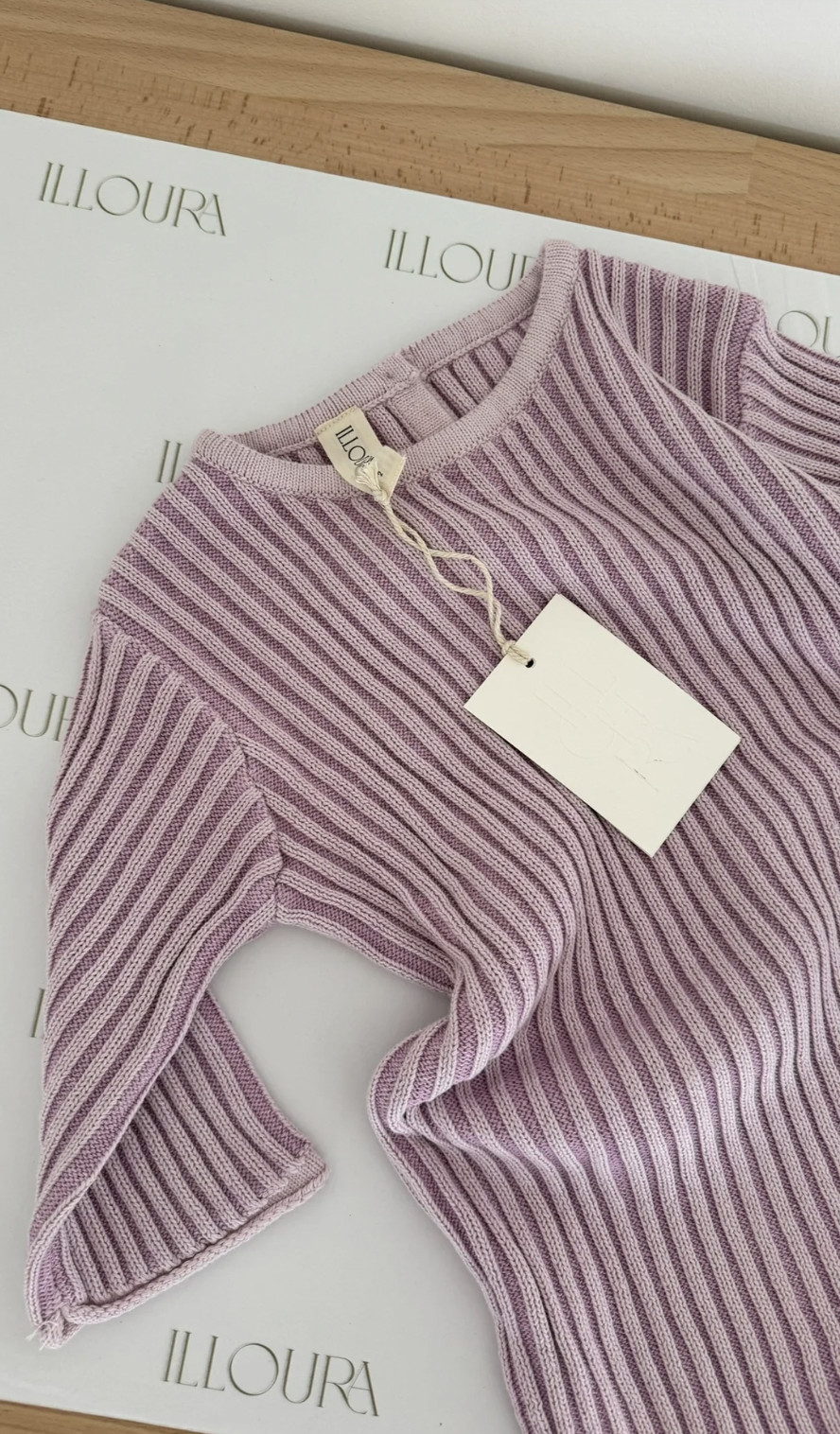 Essential knit romper | Mauve stripe