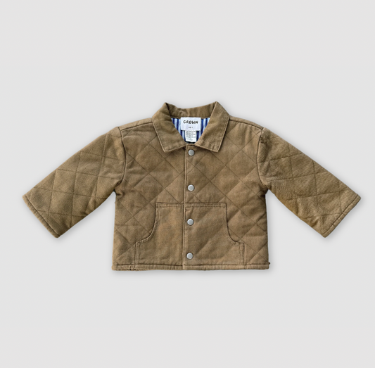 Organic quilted denim jacket