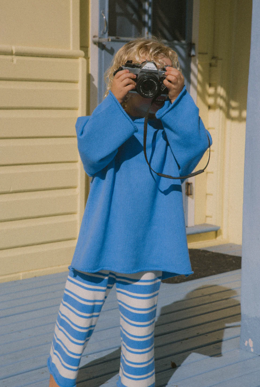 Rolly knit jumper | blueberry
