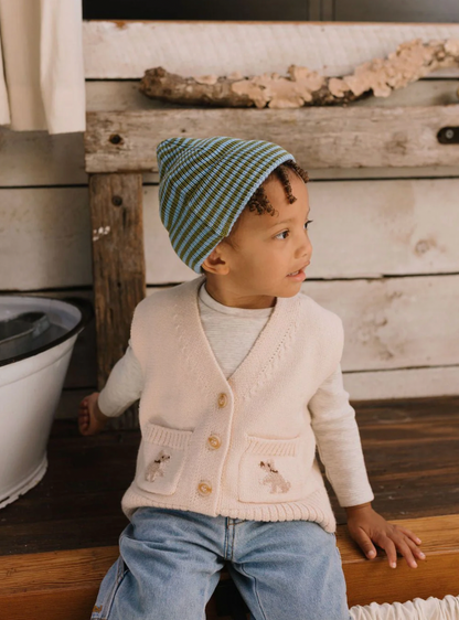 Berlin Merino Beanie | Green and Blue