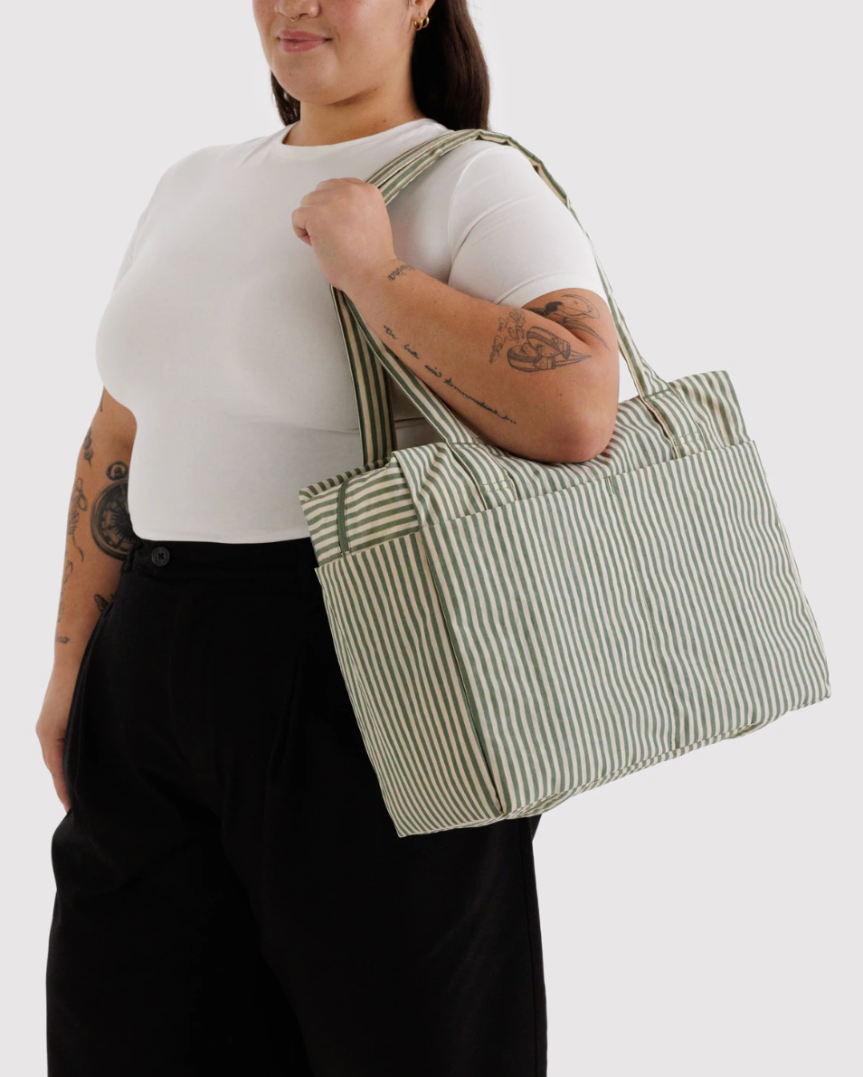 Small cloud carry on | Sage Stripe