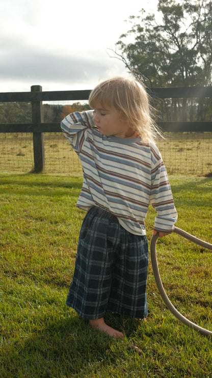 Wide leg pants - denim check