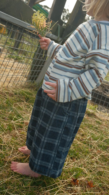 Wide leg pants - denim check