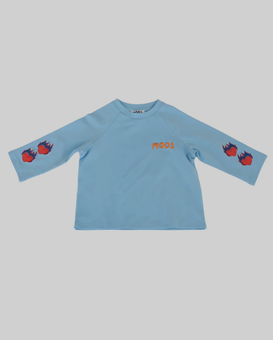 Flaming heart L/S | Blue