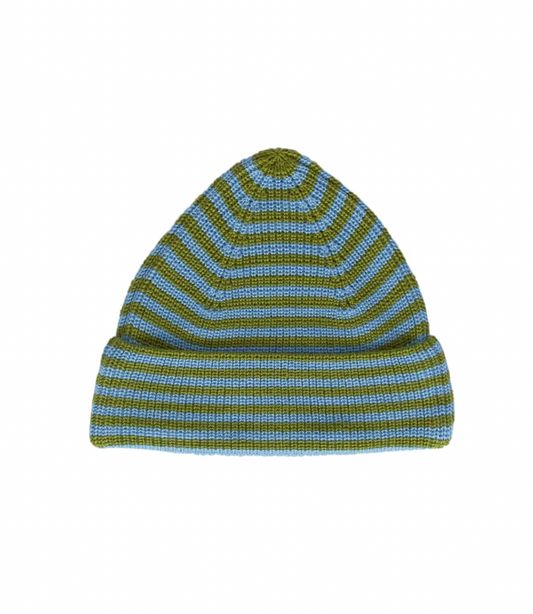 Berlin Merino Beanie | Green and Blue