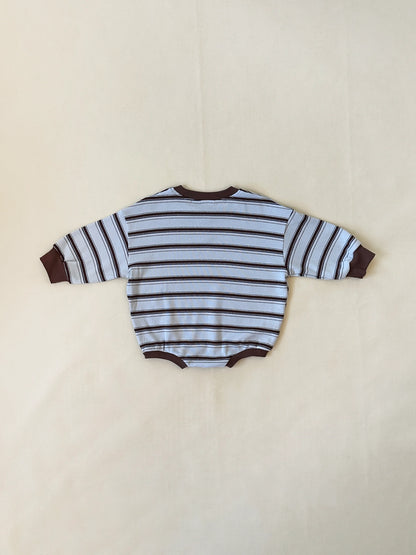 Mattie Stripe Cotton Bodysuit | Blue Stripe