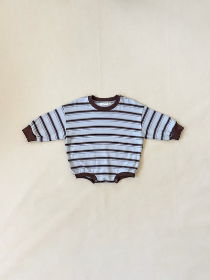 Mattie Stripe Cotton Bodysuit | Blue Stripe