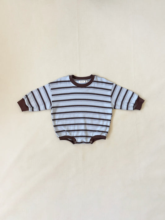 Mattie Stripe Cotton Bodysuit | Blue Stripe