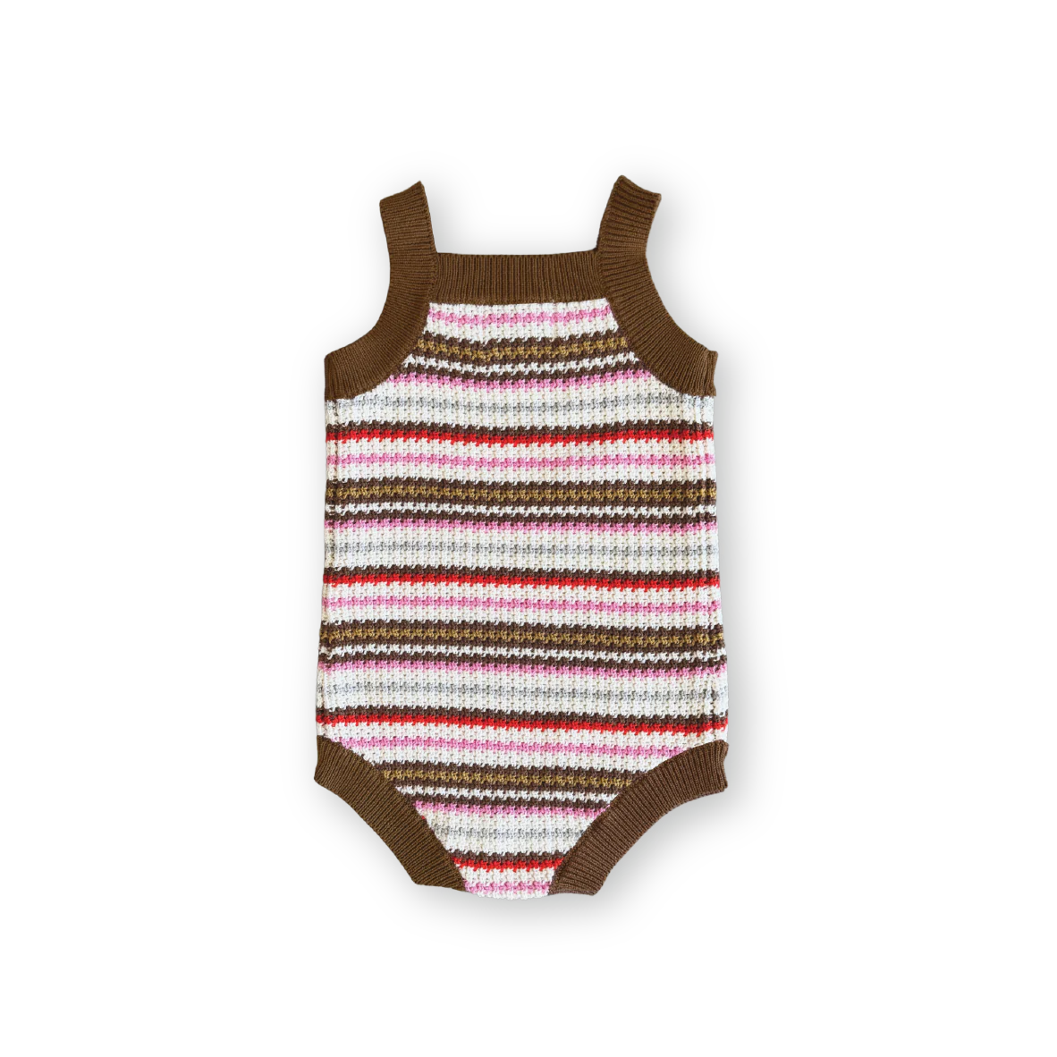 Organic sunshine stripe knit romper