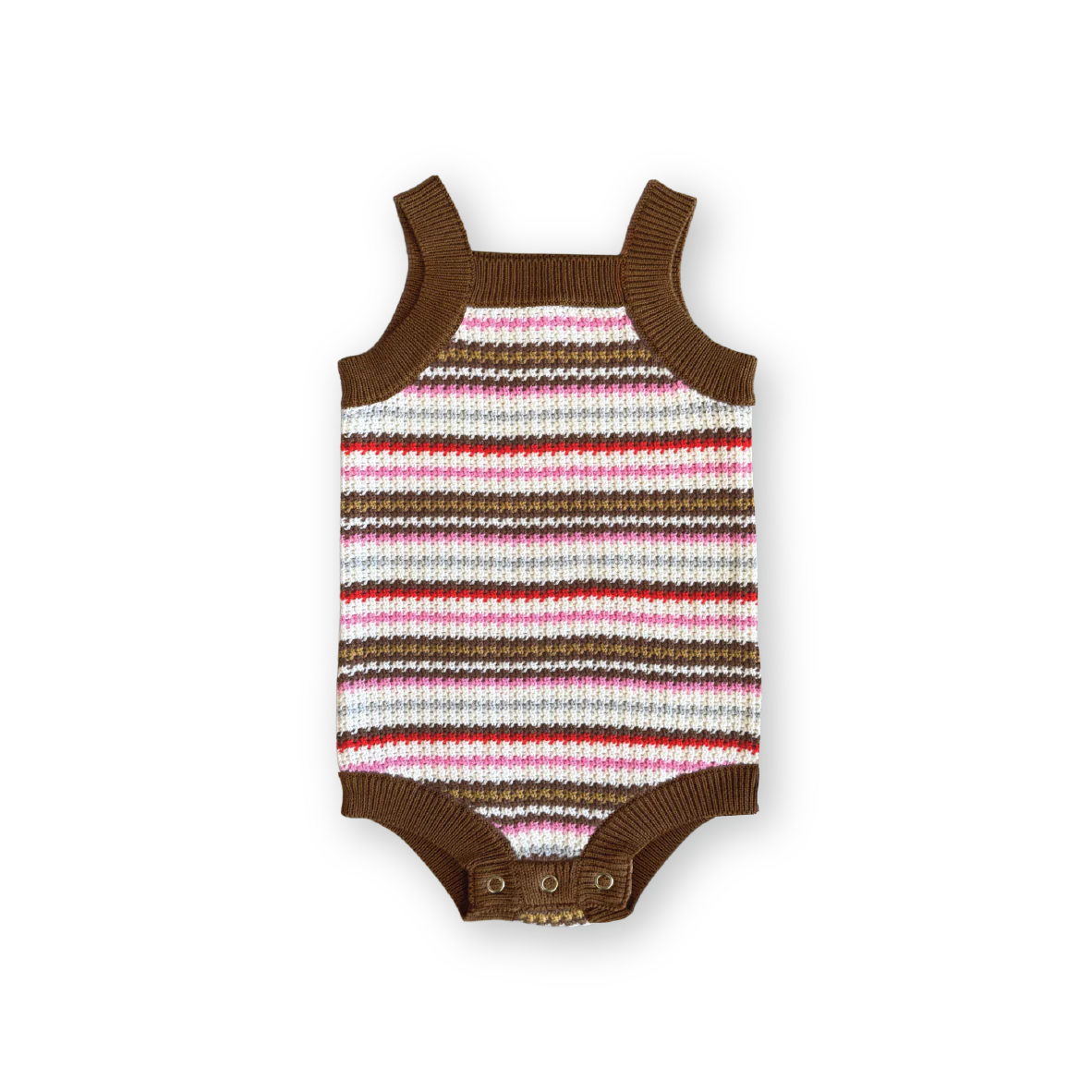 Organic sunshine stripe knit romper