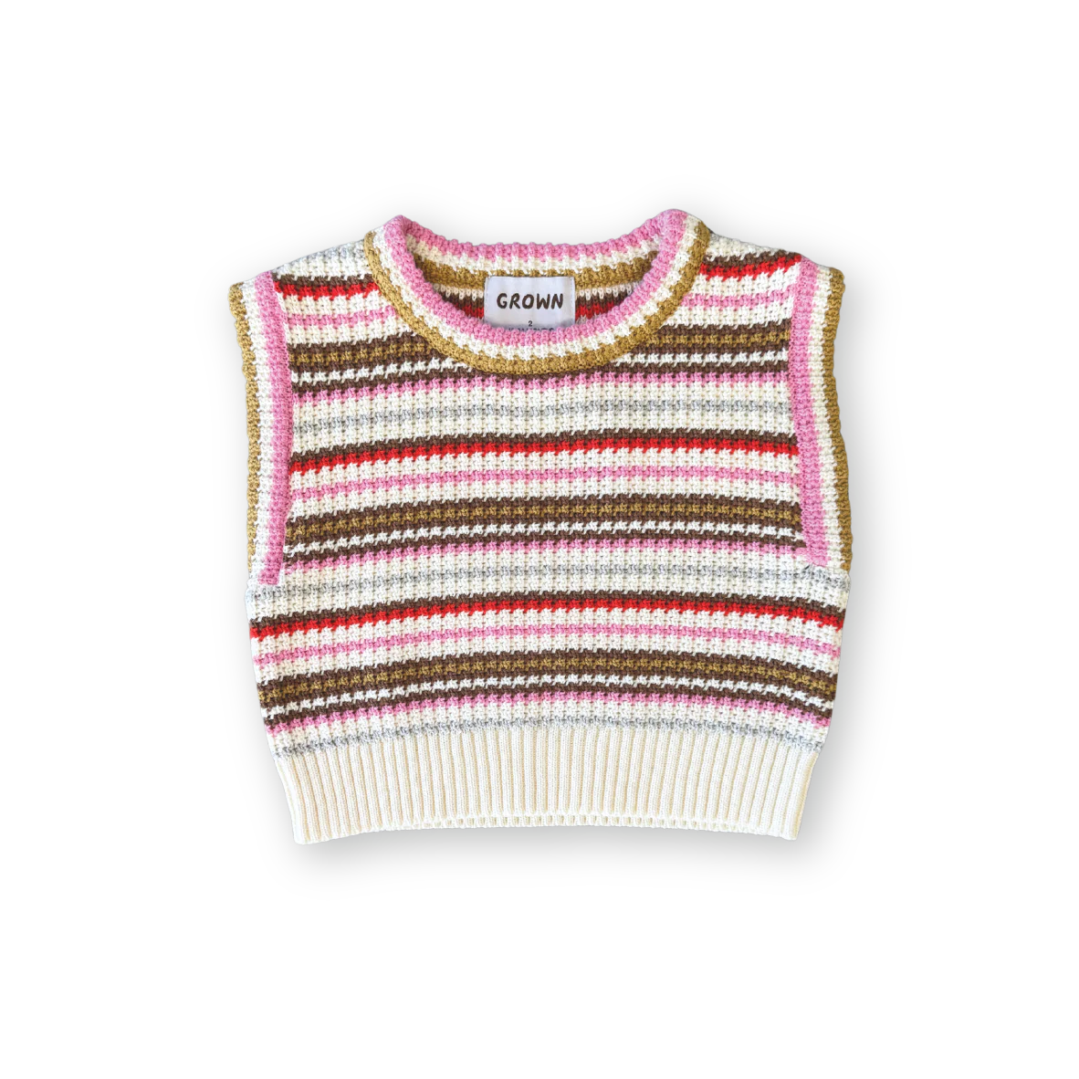 Organic sunshine stripe knit top