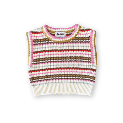 Organic sunshine stripe knit top