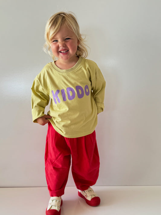 Kiddo L/S | green/purple print