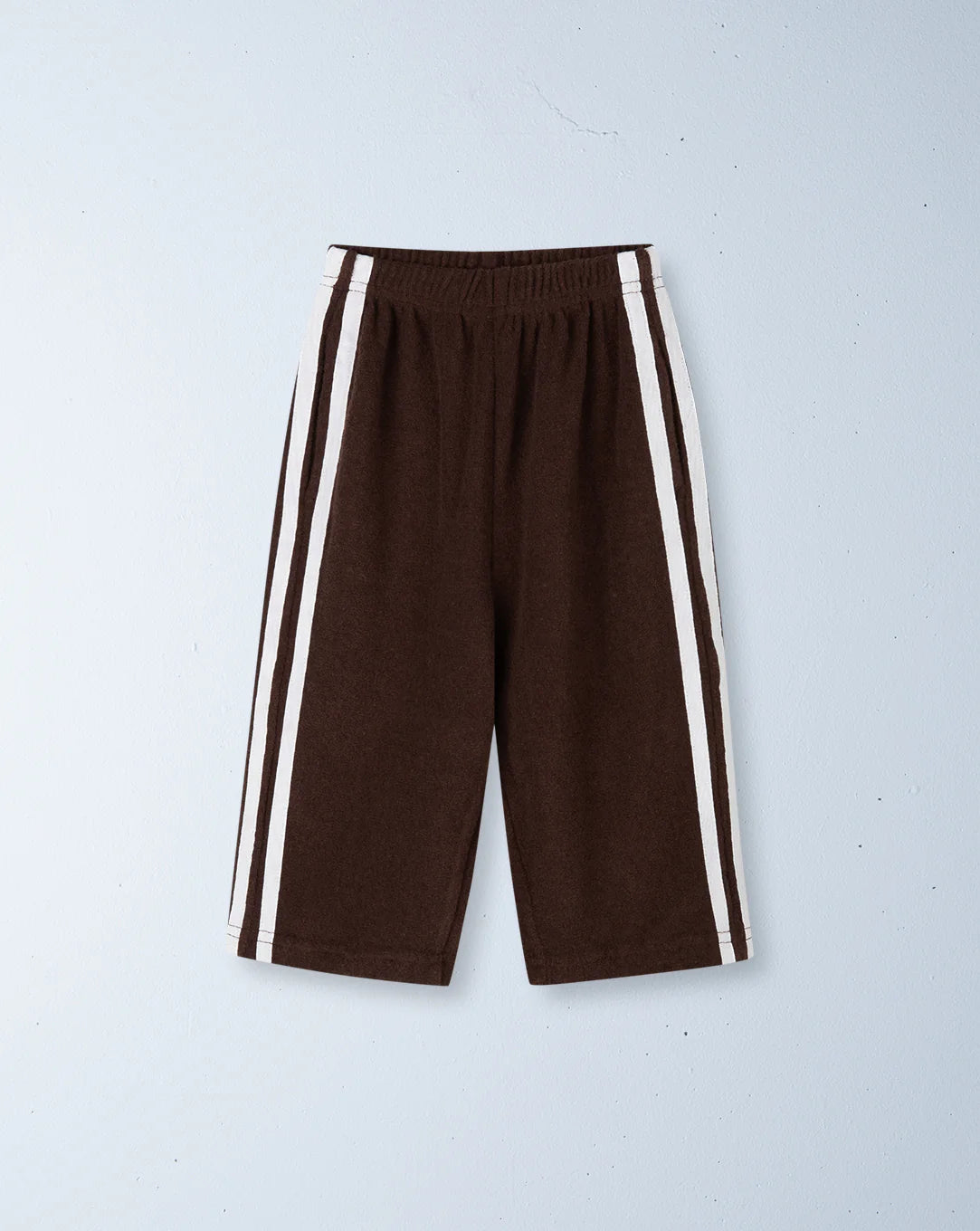 Twin stripe terry pant | chocolate