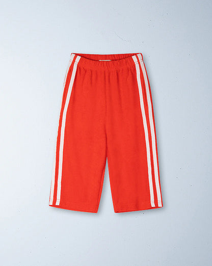 Twin stripe terry pant | Rosso
